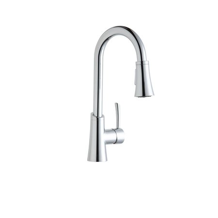 ELKAY Gourmet Single Hole Bar Faucet With Pull-Down Spray And Forward Only Lever Handle Chrome LKGT3032CR